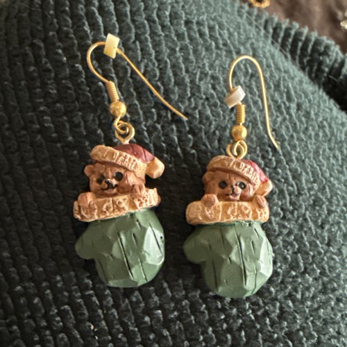 Christmas dangle drop - drop, earrings