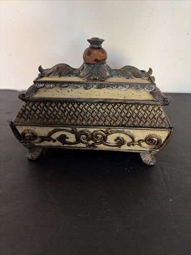 Antique plaster jewelry box - plaster,