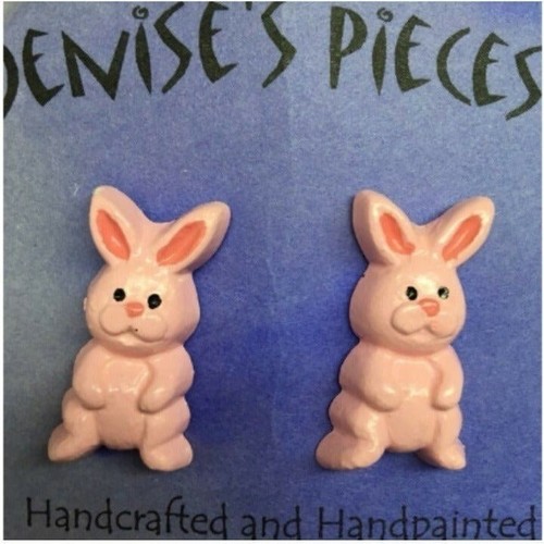 Easter bunny earrings - bunny, pink